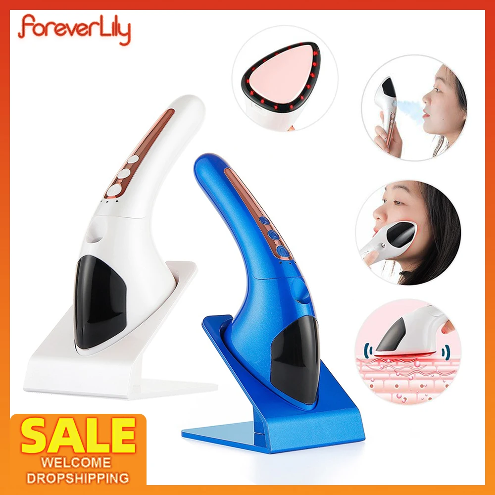 

Вибрирующий массажер для кожи с микротоком, нано-распылитель для удаления морщин и жары, светодиодный косметический аппарат для лифтинга лица и шеи