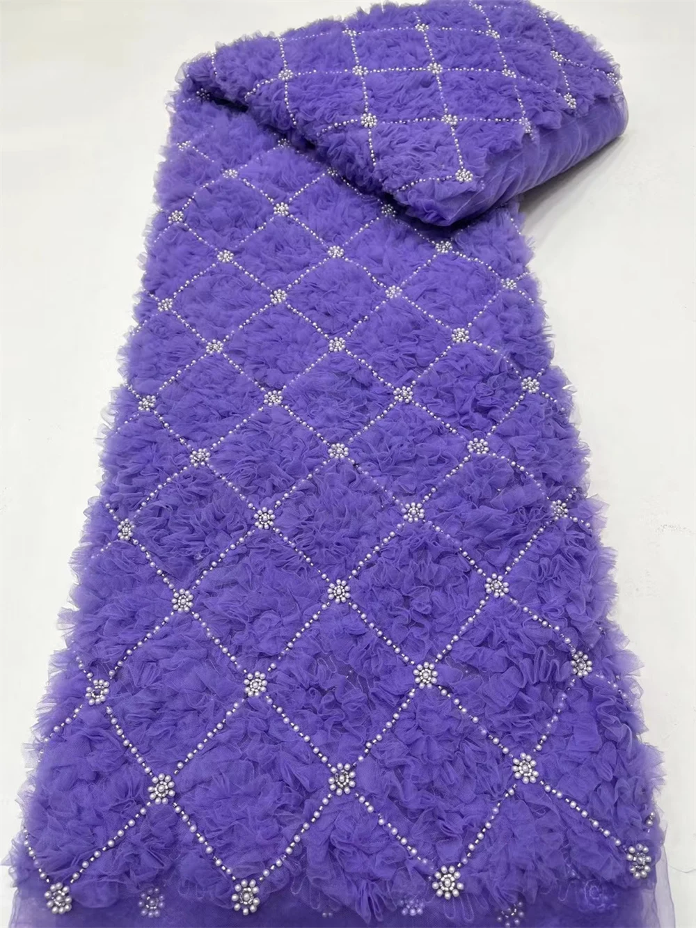 3D кружевная ткань высокого качества 2024 африканский гипюр вышивка 1 хлопок