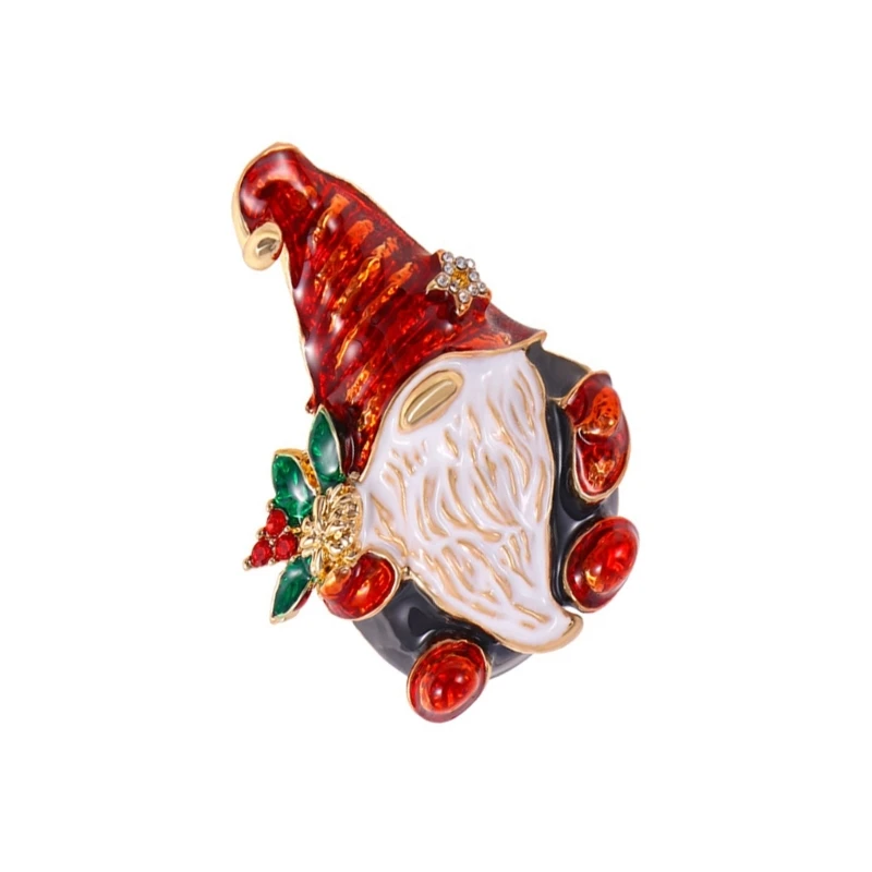 Брошь со стразами и кристаллами Санта-Клауса модная рождественская брошь