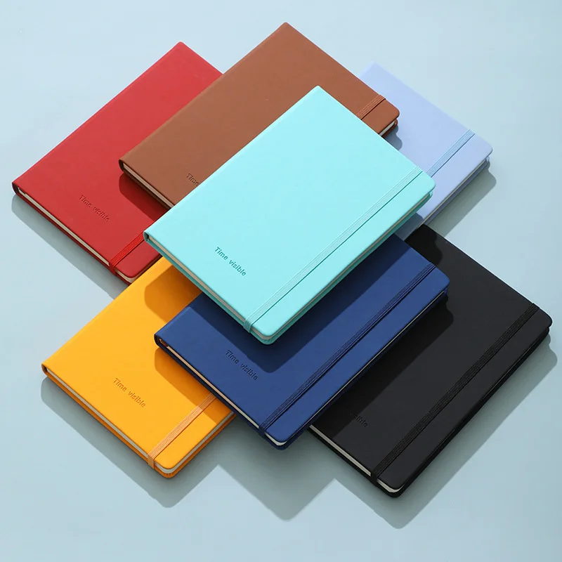 

Creative A5 Strap Notebook Color-changing PU Leather Elastic Band Notepad Gift Set Business Student Notepad Office Nice Supplies