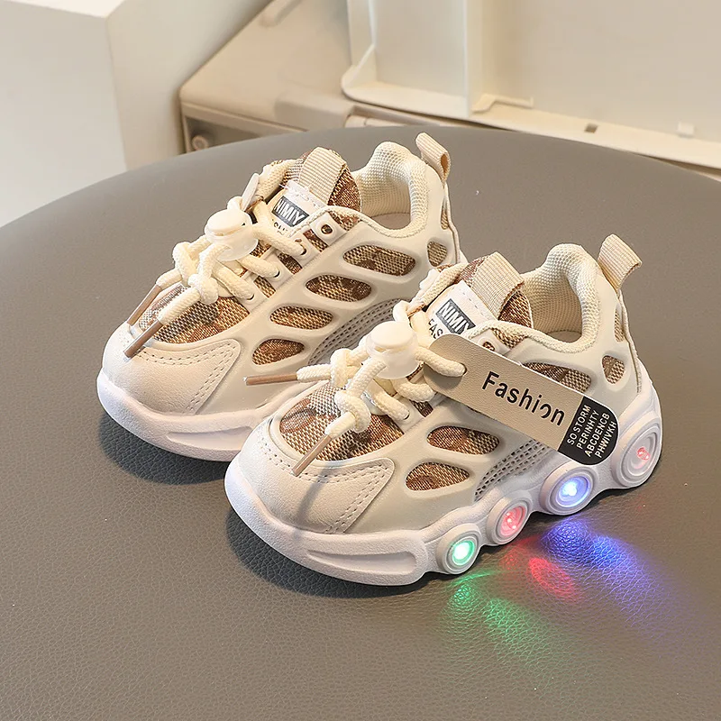 

1-6 years old Kids Sneakers Children Baby Girls Boys LED luminescence Sport Run Sneakers Shoes Sapato Infantil Light Up Shoes
