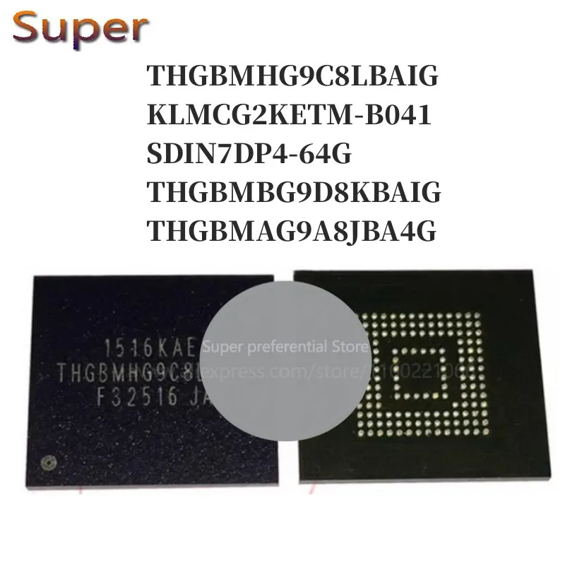 1 шт., THGBMHG9C8LBAIG KLMCG2KETM-B041 THGBMBG9D8KBAIG THGBMAG9A8JBA4G BGA153 EMMC 5,1 64 ГБ