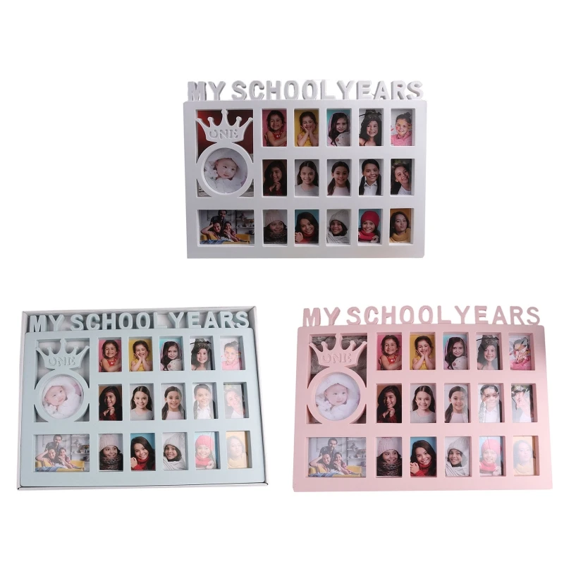 

L21F Toddler Picture Frame K-15 School Day Keepsake Frame Preschool Wall Tabletop Display Photo Frame House Decoration Frame