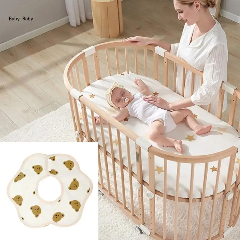 

Cotton Gauzes Baby Feeding Bib Stylish & Absorbent Infant Saliva Towel Newborn Toddlers Burp Cloth for Teething Nursing Q81A