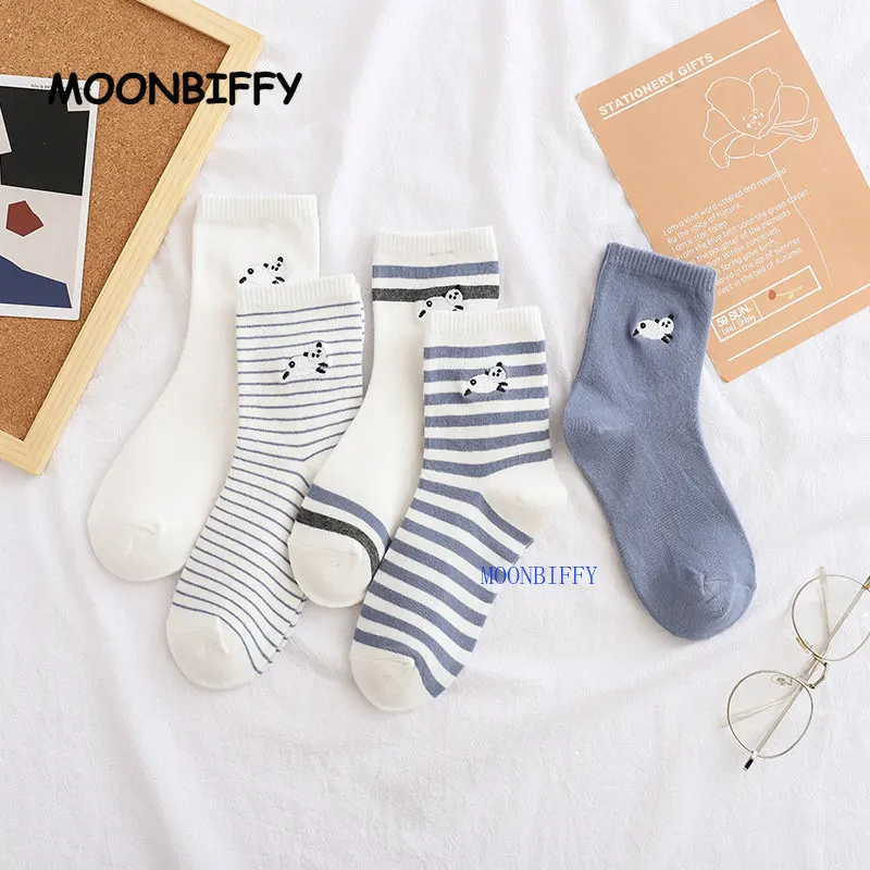 

5pairs Spring and Autumn Socks Women's Mid-tube High-top Cotton All-match College Style Ins Students Four Seasons 2022 Pregnant