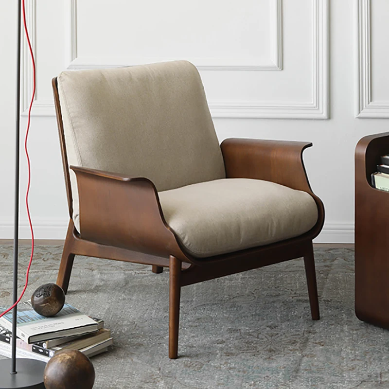 Скандинавский диван-стул из твердой древесины для отдыха Роскошная домашняя