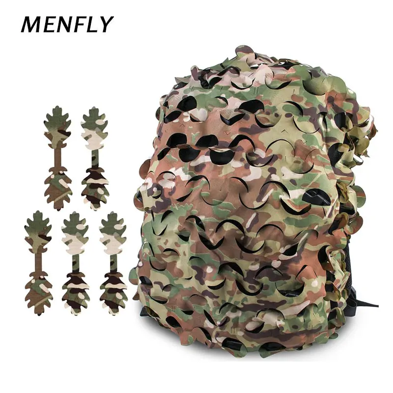 

MENFLY 3D Camo Tactical Backpacks Accessories Military Camouflage Cover for Hunting Clothing Airsoft Breathable Mesh Pack Cover