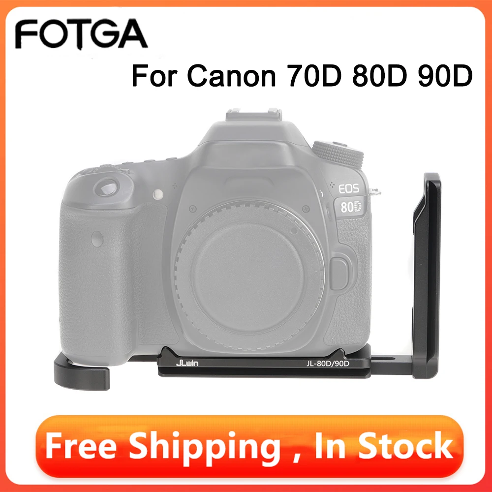 

FOTGA L-образный кронштейн для Canon EOS 70D 80D 90D основание для камеры быстросъемный вертикальный стабилизатор QR 1/4 вертикальный штатив