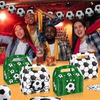 dd189 4pcs game sports soccer football match birthday party paper cake packing portable gift boxes baby shower party decorations