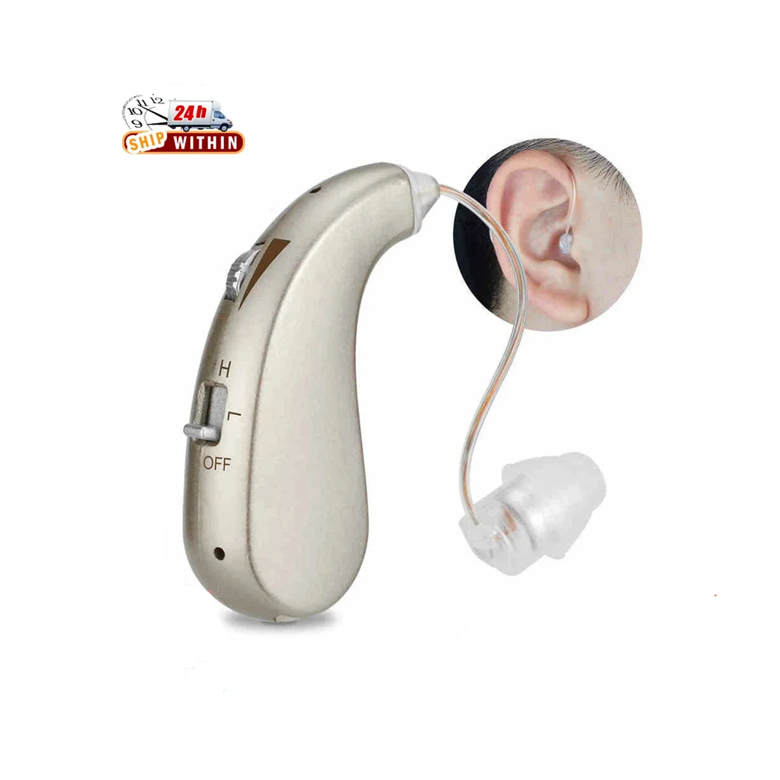 

Rechargeable Digital Hearing Aid Severe Loss Invisible BTE Ear Aids High Power Amplifier Sound Enhancer 1pc For Deaf Elderly