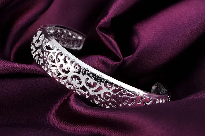 Женский браслет из серебра 925 пробы с ажурным узором | Украшения и аксессуары