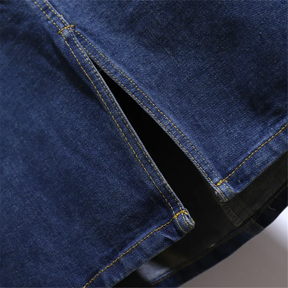 Юбка женская джинсовая универсальная однотонная Повседневная на молнии с