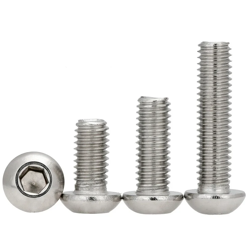 100 шт. Винт с полукруглой головкой в форме гриба M2 5 Болт шестигранной и GB70.2 A2