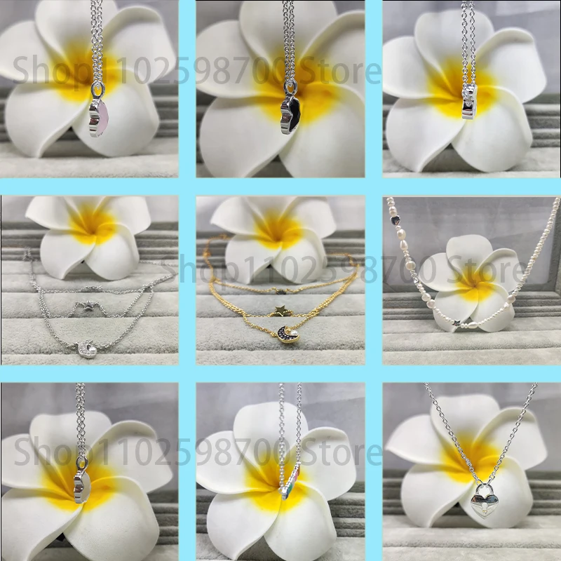 

Oso español de alta calidad, joyería de plata de ley 925 para mujer, collar de malla brillante, regalo de aniversario de boda