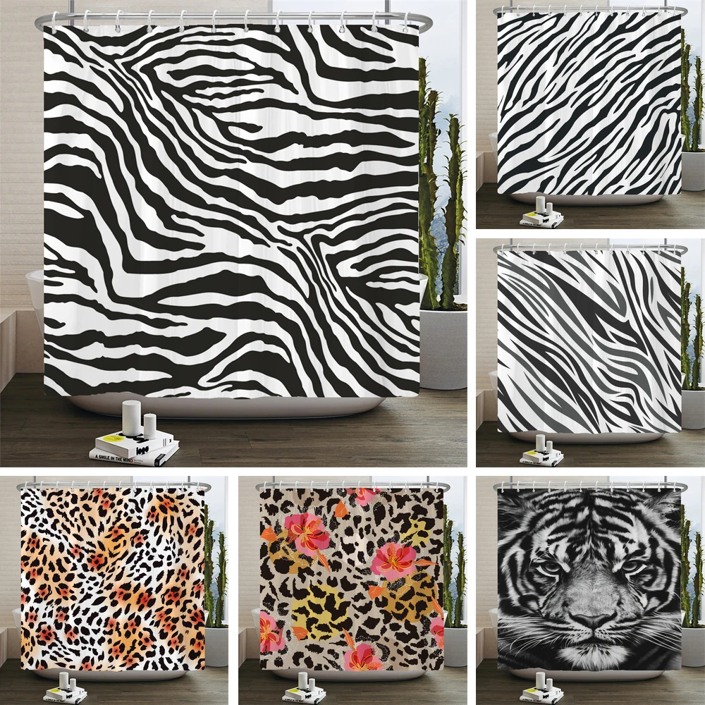 Водонепроницаемая шторка для душа с принтом зебры 180*240 см