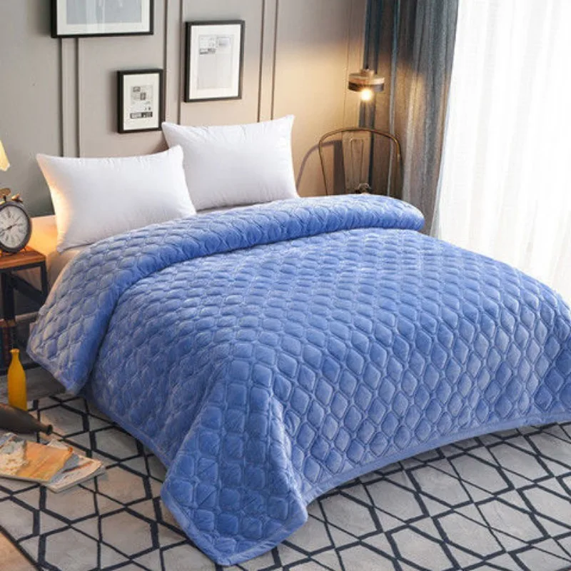 

Thick Velvet Bedspread for Beds, Plaid Bed Cover, Quilted Bedspread, Mattress Cover, Warm Blankets, 230x250cm, Winter