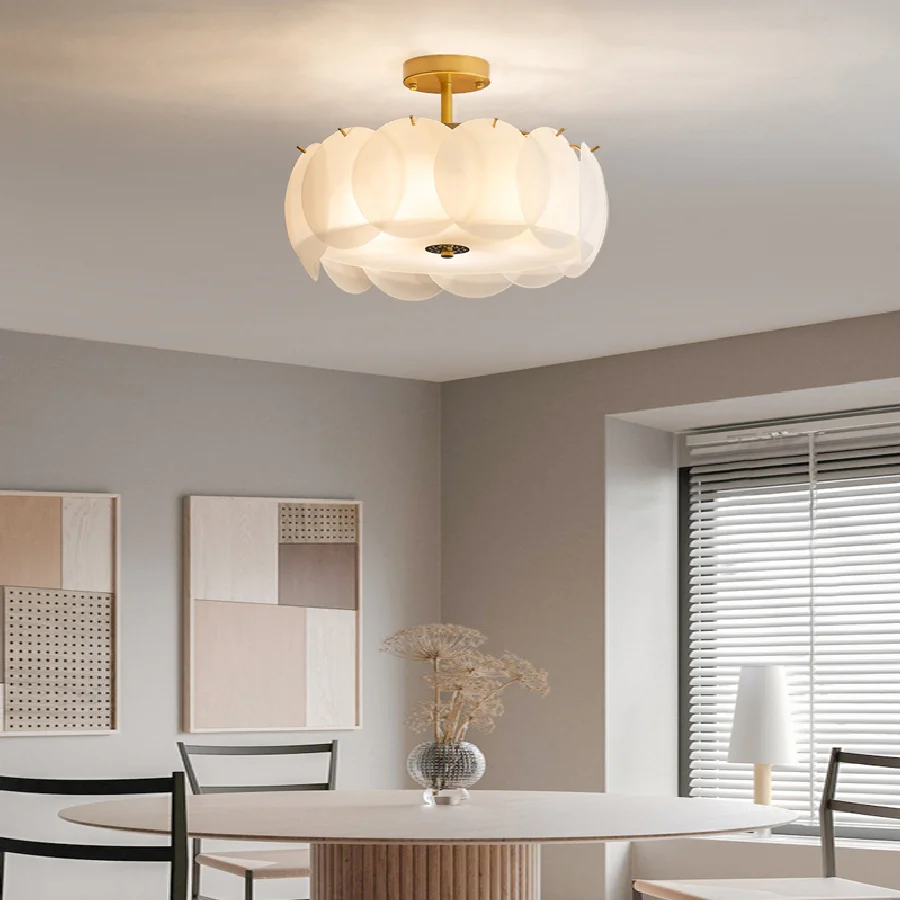 

Ivory White Round Ceiling Lights Dimmable LED Lights Ceiling Lamp Modern Suspension Lamparas De Techo For Home Decor