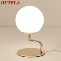 outela modern table lamp simple design led glass desk light fashion decorative for home living room bedroom bedside