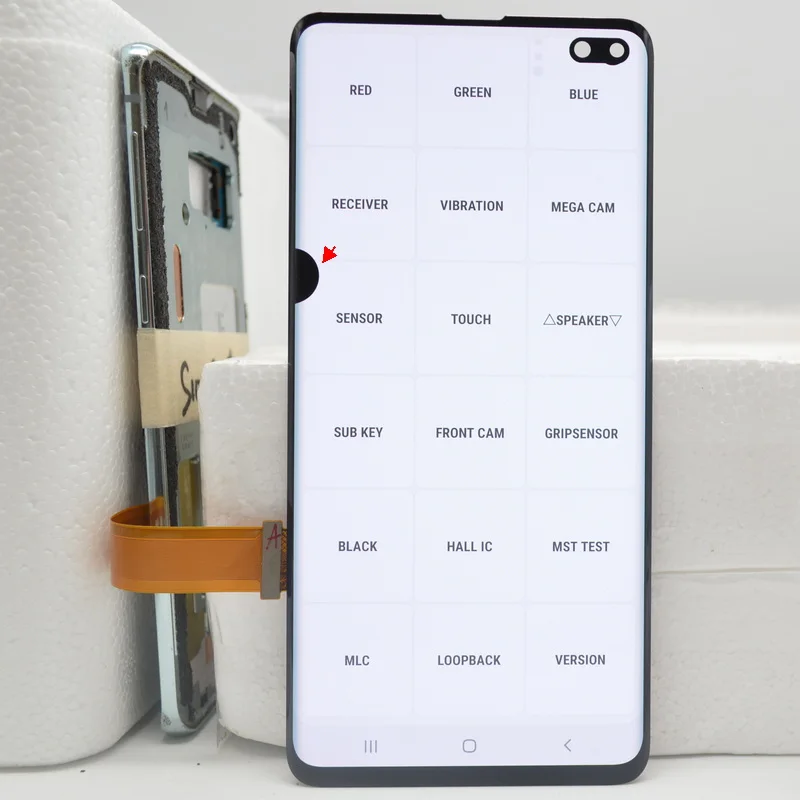 Kup 100% Oryginalny 6.4 ''AMOLED LCD Do SAMSUNG Galaxy S10 Plus SM-G9750 G975F Wyświetlacz Dotykowy Digitizer Wymiana Z Kropkami
