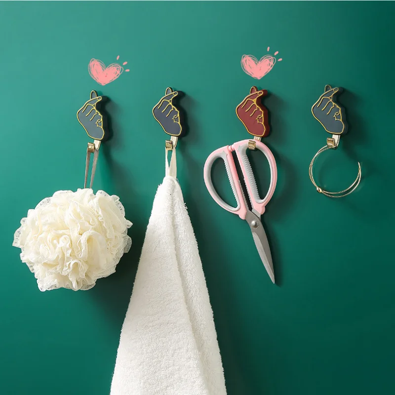 

2 Pcs Creative Retractable Hook Kitchen Punch-free Sticky Hook Set Home Self-adhesive Wall Hanging Hook Bathroom Wall-mounted