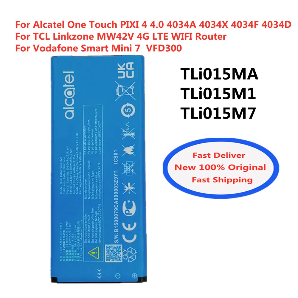 Оригинальный аккумулятор TLi015MA для Alcatel One Touch PIXI 4 4034A 4034X 4034F 4034D телефона TCL Linkzone MW42V
