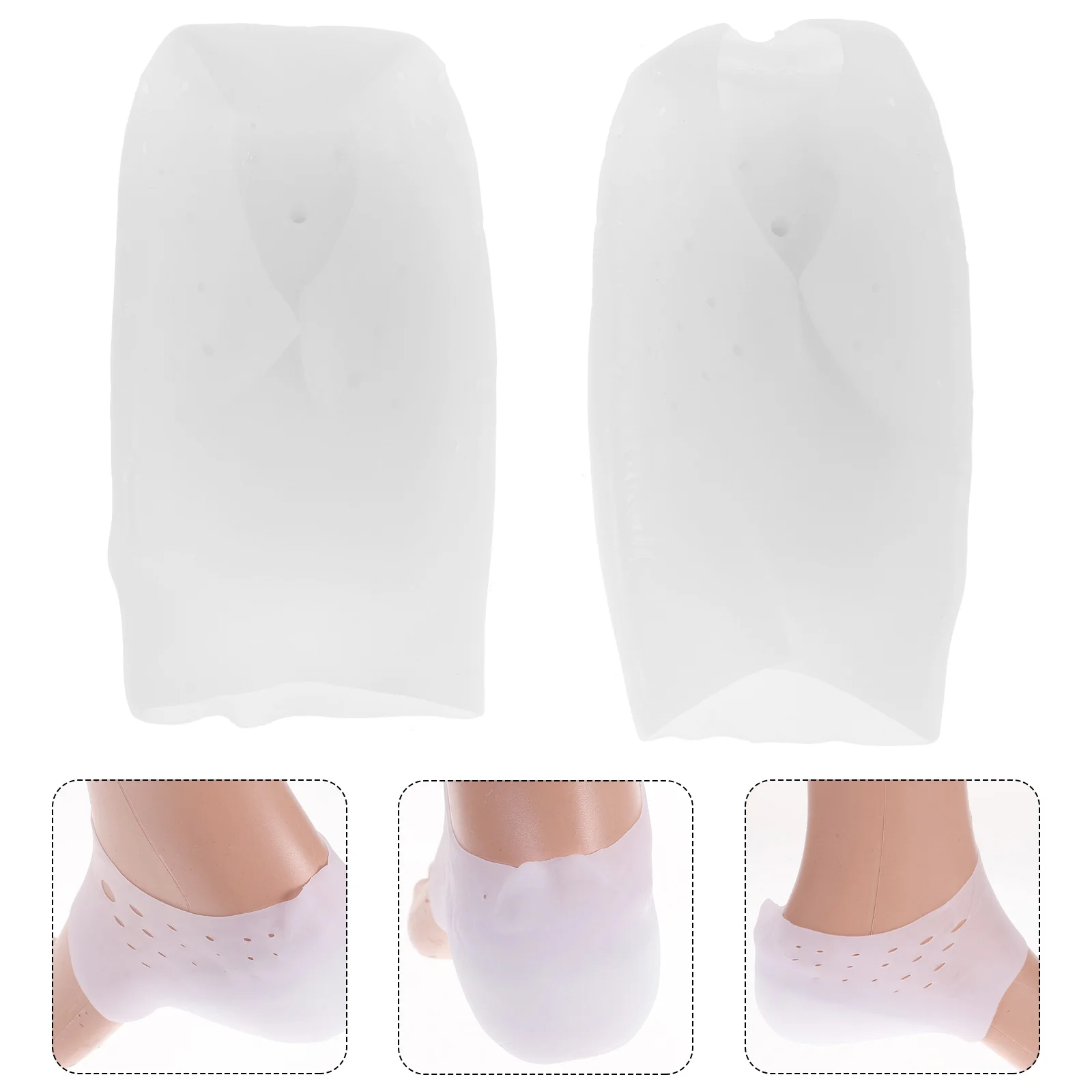 

1 Pair of Silicone Heel Lift Insoles Height Increase Socks Heel Invisible Heel Cushion Inserts Heel Lifter Socks Elevators Pads