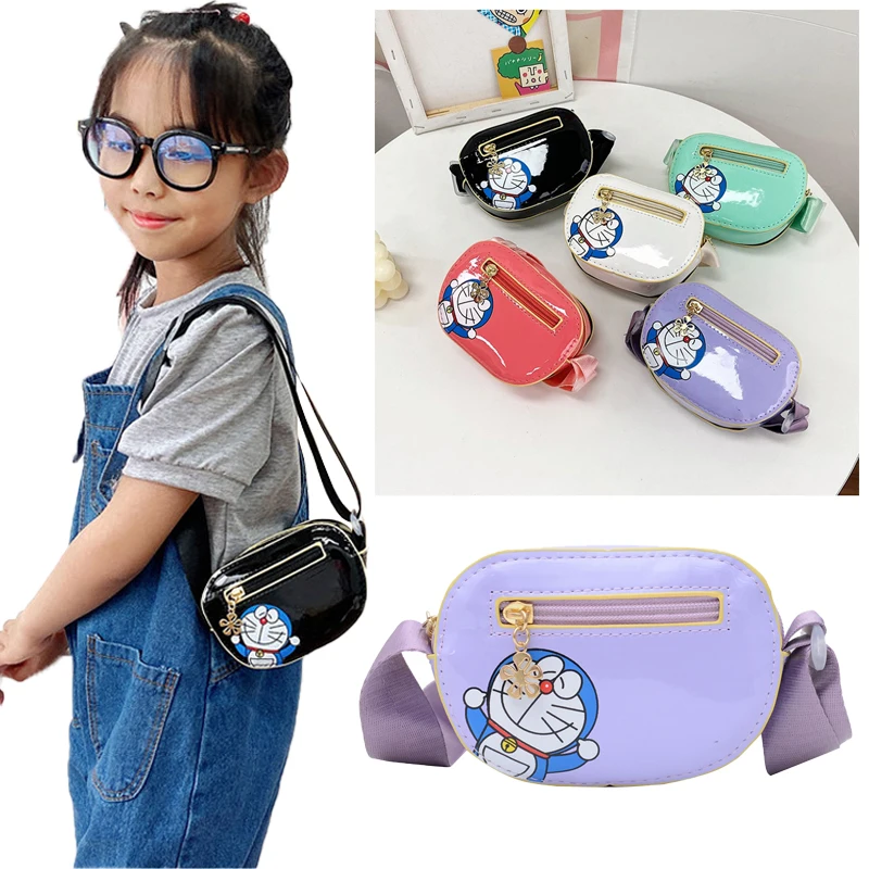 

Kawaii Anime Doraemon Fashion Cartoon Pu Children's Messenger Bag Boys' and Girls' Shoulder Bag Zero Wallet Kids Birthday Gift