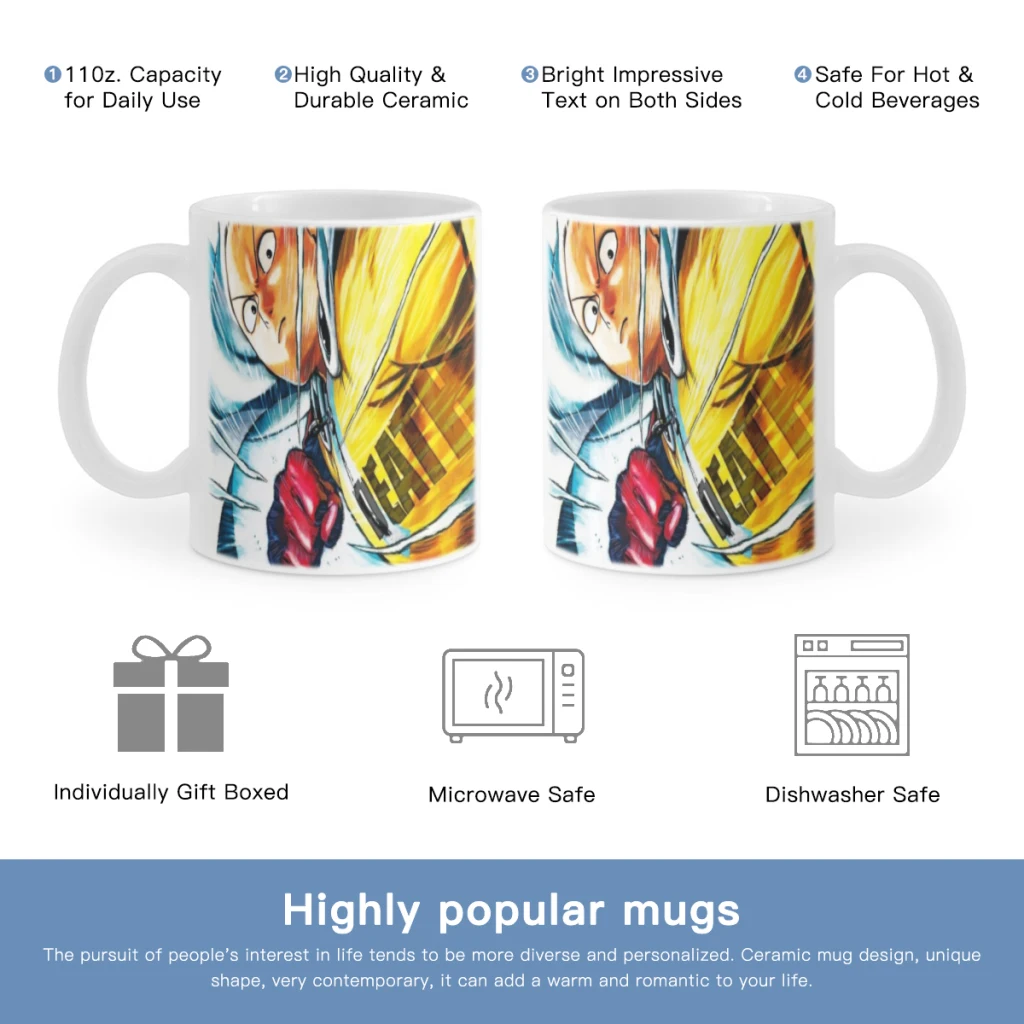 Аниме ONE PUNCH MAN бесплатная доставка кофейные чашки многоразовая портативная