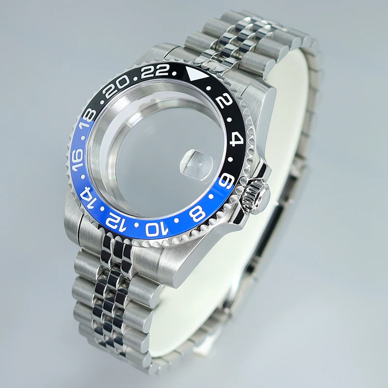 Фото Корпус GMT, корпус из нержавеющей стали 40 мм, сапфировое стекло для Submariner NH35 NH36 NH34 NH70 Miyota 8215 Eta 2824, юбилейный ремешок №1