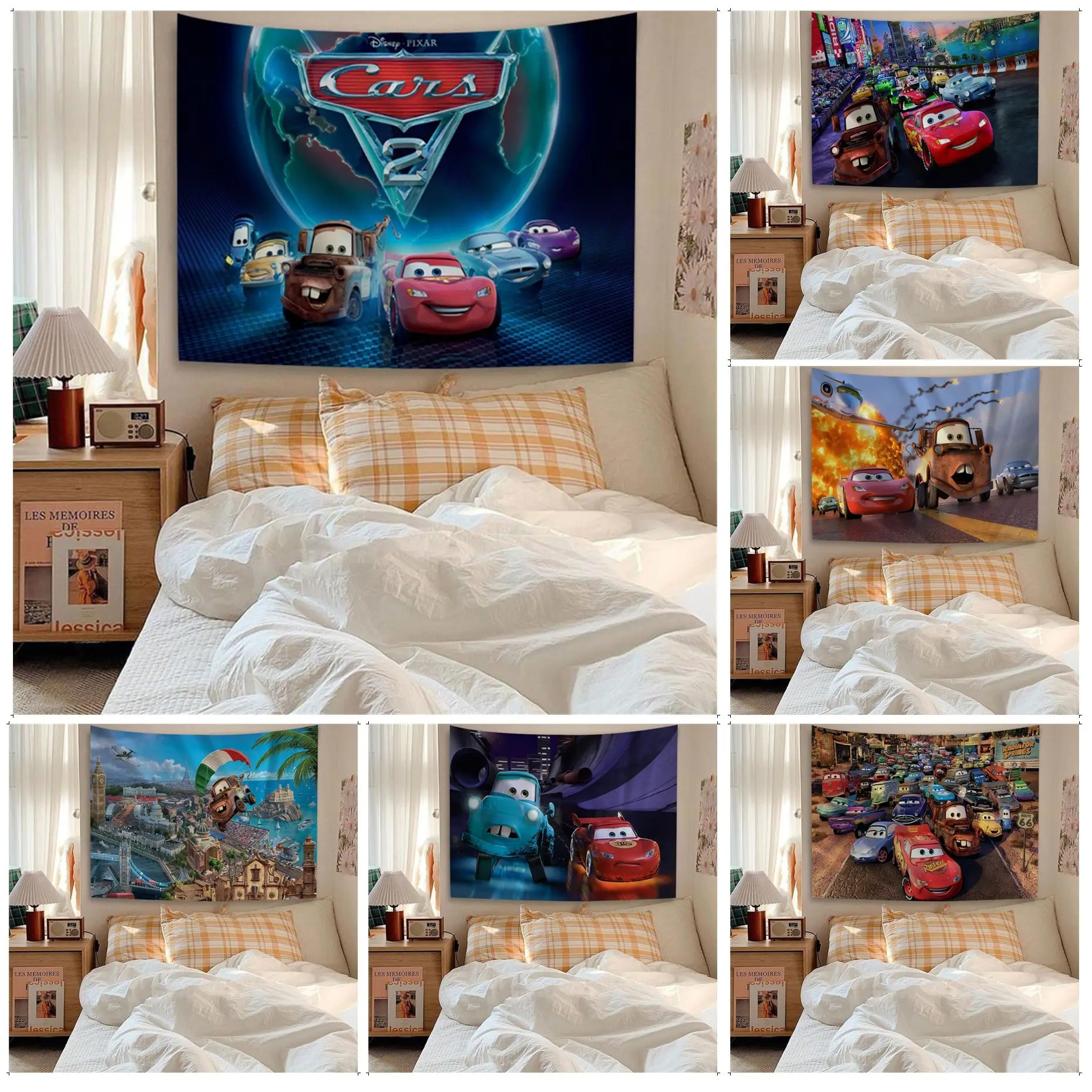 

Disney Cars Wall Tapestry Hanging Tarot Hippie Wall Rugs Dorm Decor Blanket
