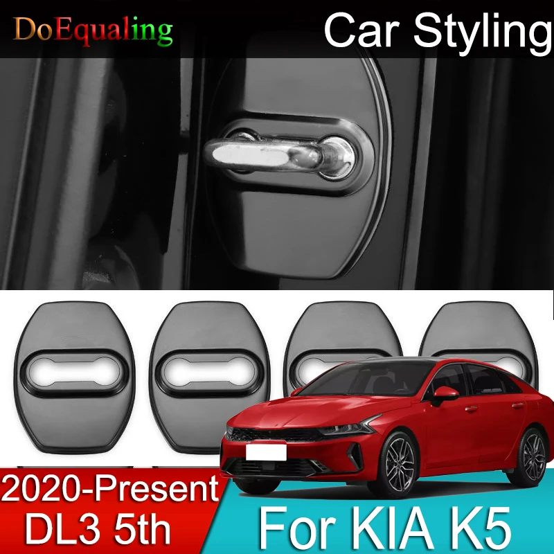 

For Kia K5 DL3 5th 2020 2021 2022 Car Door Lock Covers Caps Protective Case Stainless Steel Interior Mouldings Accessories