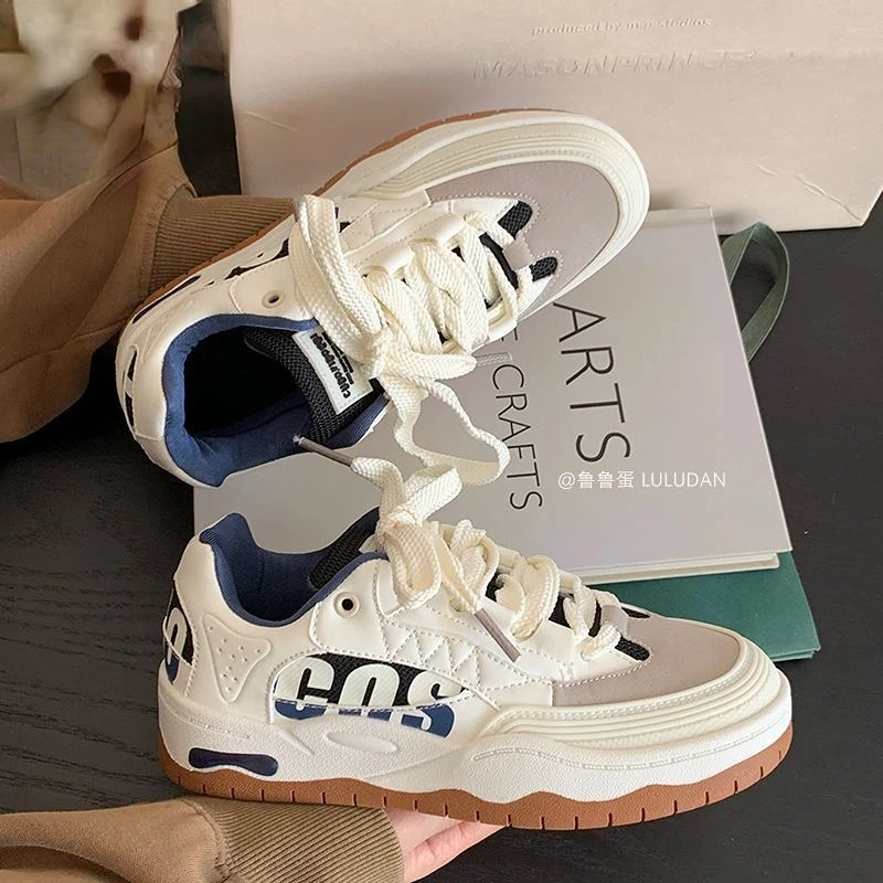 SHANPA 2023 New Hyuna Style Purple Sports Shoes for Women Korean Fashion Versatile Casual Harajuku Style Student Shoes