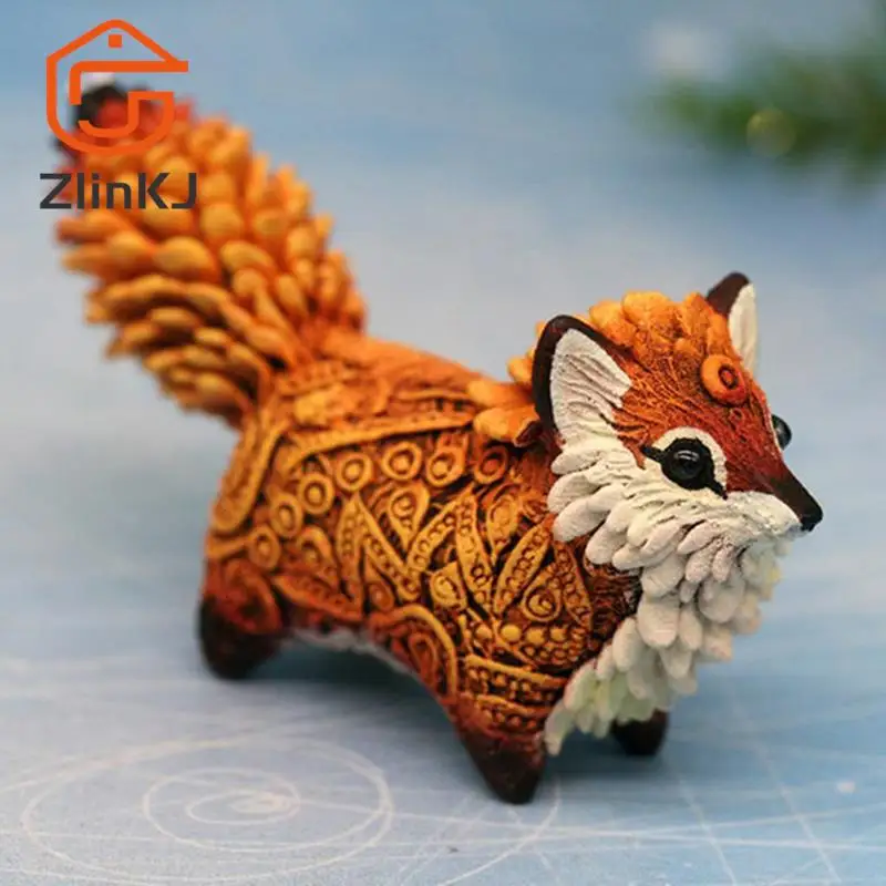 

1Pc Cute Little Fox Resin Crafts Decoration Creative Living Room Courtyard Garden Desk Decoration Ornaments Holiday Gifts