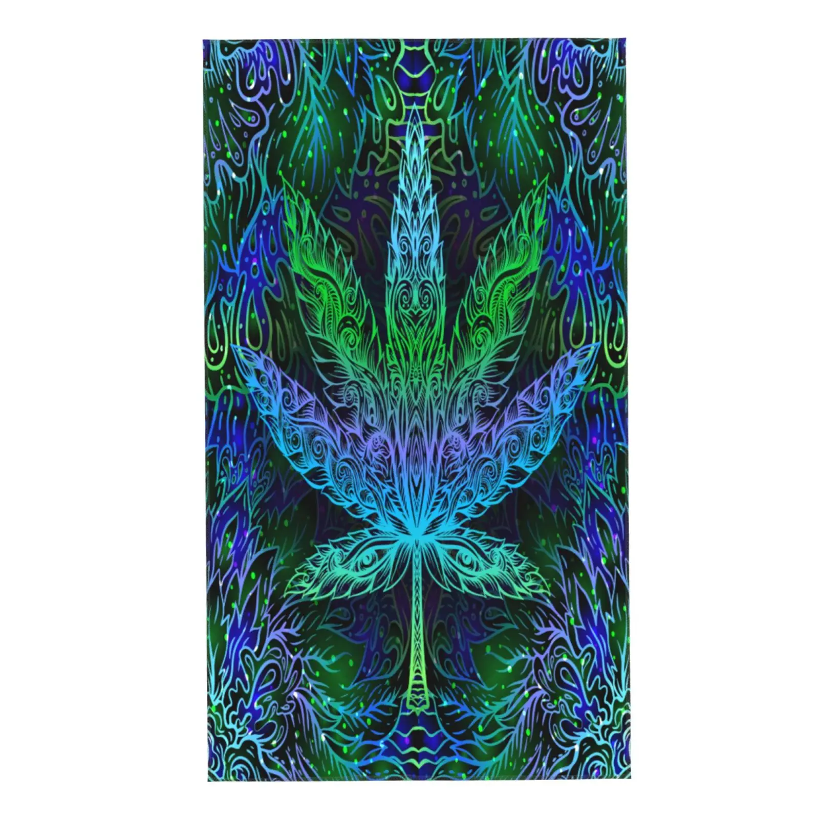 

Face Towel Turquoise and green Cannabis marijuana leaves Soft Bath Hotel Spa Gym Sport Hand Towelstoalha de banho grande