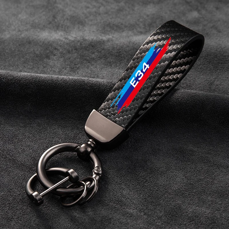 

Leather Carbon Fiber Car Rings Keychain Zinc Alloy Keyrings For BMW E30 E34 E36 E39 E46 E60 E61 E84 E87 E90 Car Accessories