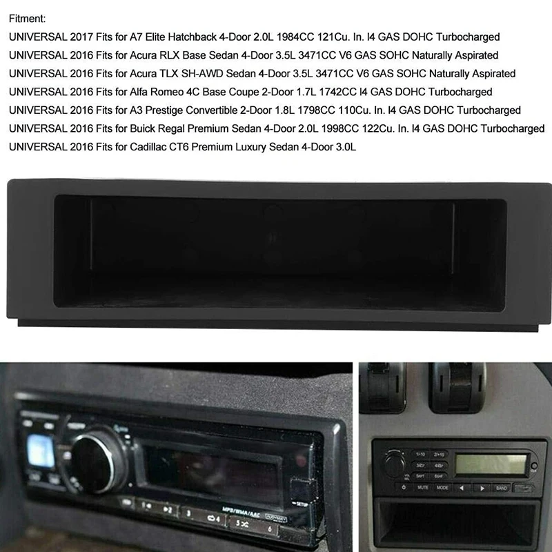 Universal Car Double 1 Din Dash Cup Holder Storage Box Plastic for Stereo Radio |