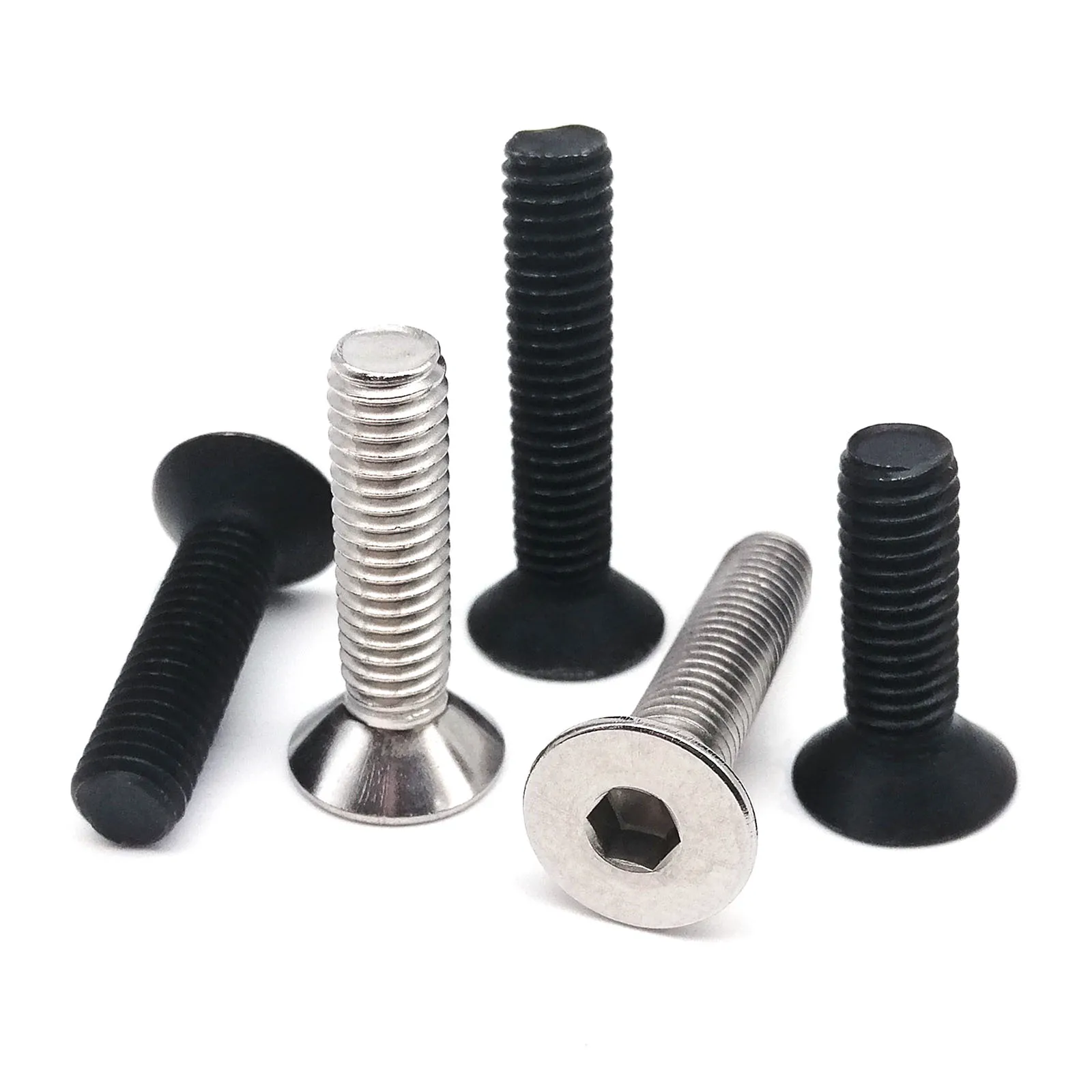 

M1.6 M2 M2.5 M3 M4 M5 M6 304 Stainless Steel Black grade 10.9 Hexagon Hex Socket Head Flat Countersunk Allen Bolt Screw