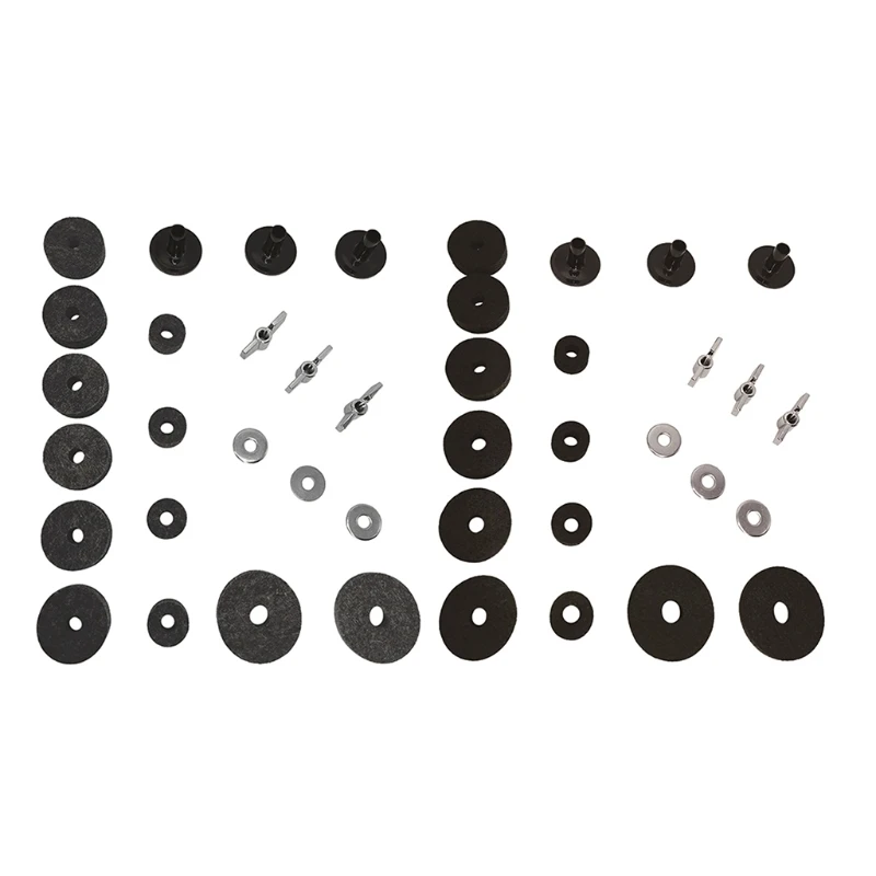 

21 Pieces Drums Felt Wear Resistant Cymbal Replacement Accessories Cymbal Stand Felts Pads Set with Nuts Washers Sleeves