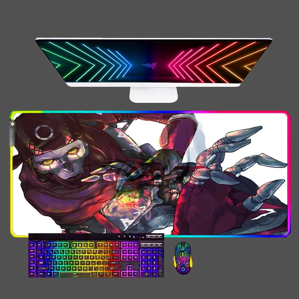 

APEX legends RGB 90x40cm Mouse Pad Gamer Large LED Soft Rubber Computer Pc Mousepad Carpet Gaming Accessories Keyboard Desk Mat
