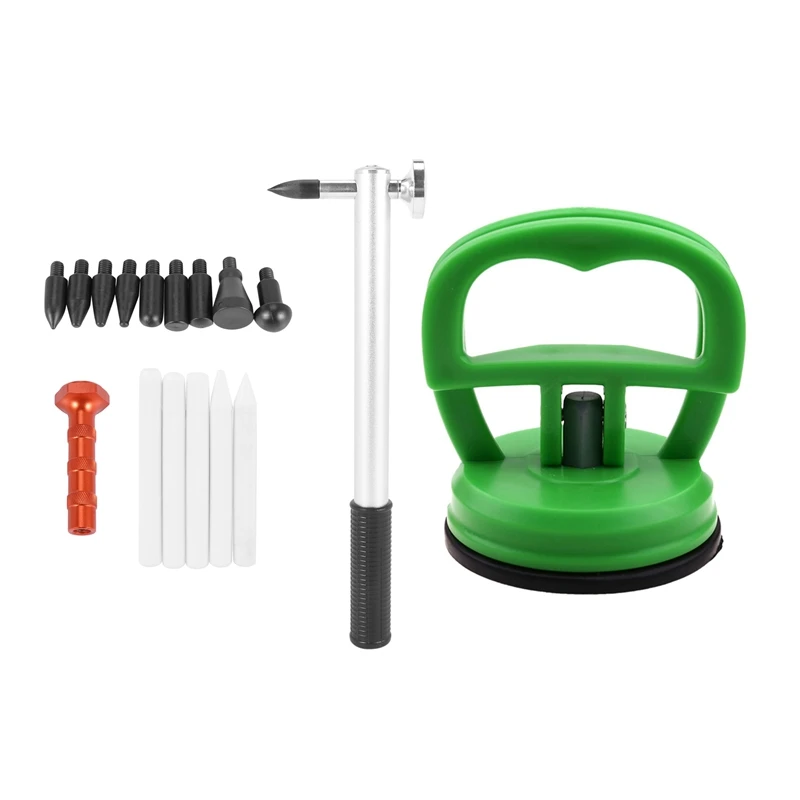 

Tools Metal Tap Down Pen With 9 Heads Dent Hammer With 2Pcs Dent Puller Bodywork Repair Panel Screen Open Tool