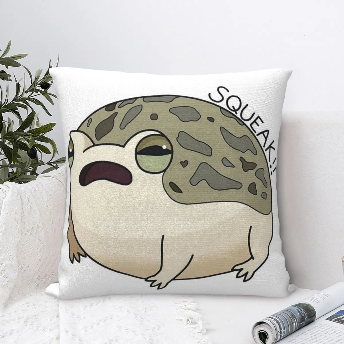 

Desert Rain Frog Pastel Square Pillow Cover Fleece Print Decorative Throw Pillow Cover Home Cushion Cover
