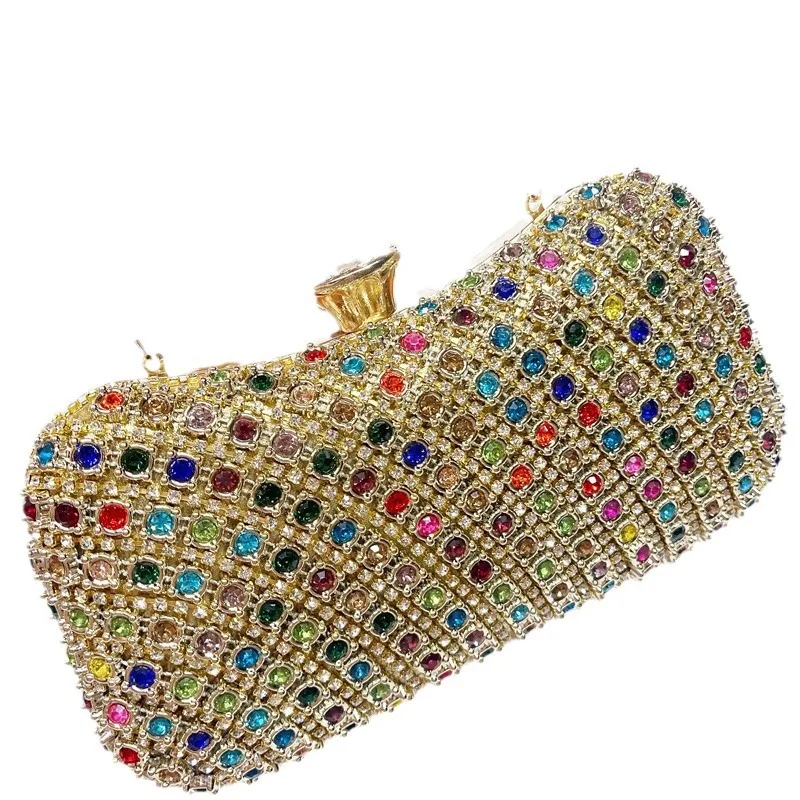 Весна и лето 202 новый цветной клатч с драгоценными камнями обеденная сумка