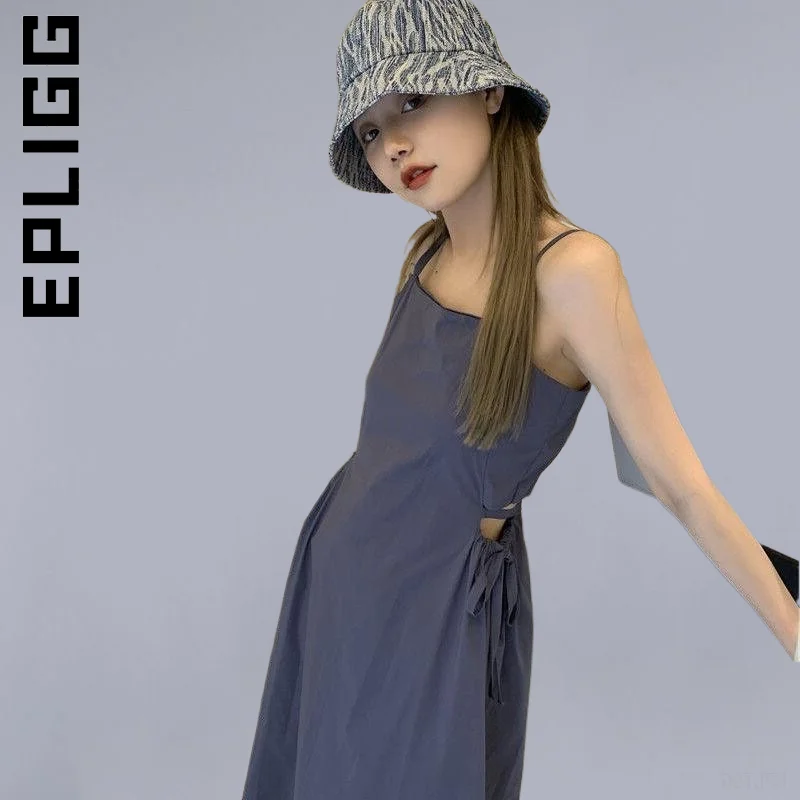 

Epligg New Dress Women Fashion Show Slip Sleeveless Waist Summer Light Dress Girl Cheap Vestidos Woman Clothes Female