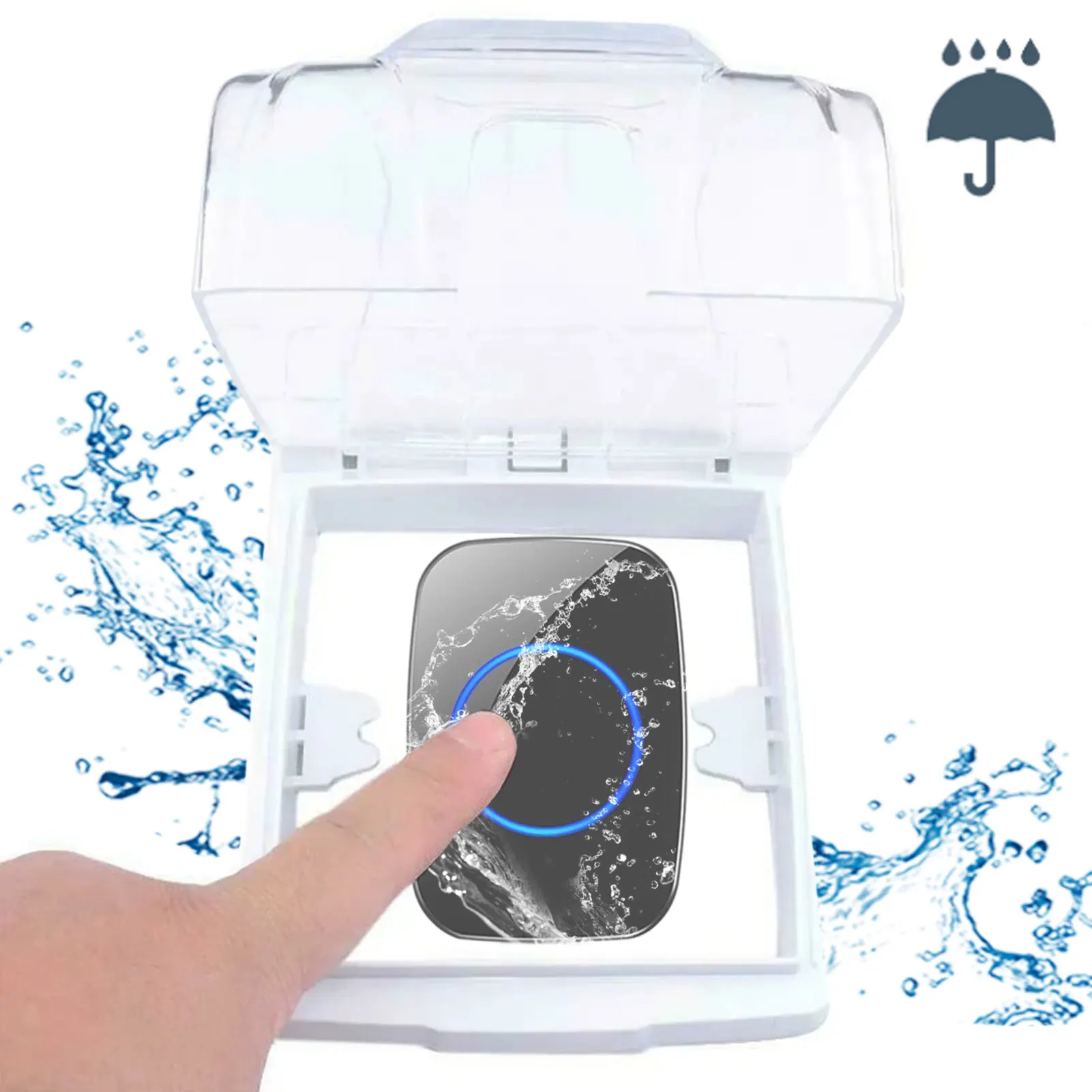 

Outdoor Waterproof Cover For Wireless Doorbell Ring Tough Smart Chime Button Double-Sided Tape Transmitter New 2022