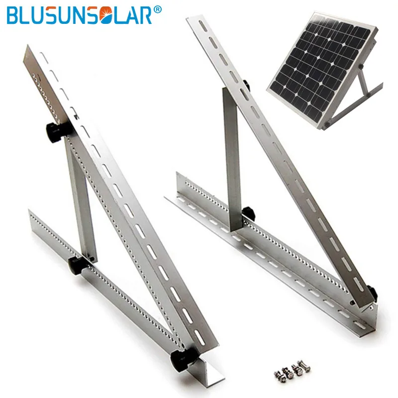 

Triangle Aluminum Adjustable Solar Panel Mounting Bracket For 150W Solar Panel Folding Tilt Legs Boat RV Roof 28" Solar AL712