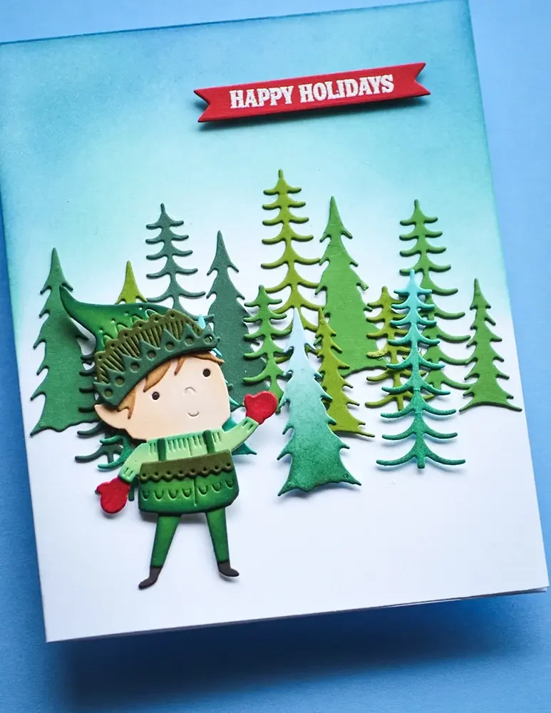 Лидер продаж рождественские листья лук растения олень пень лесные деревья эльф