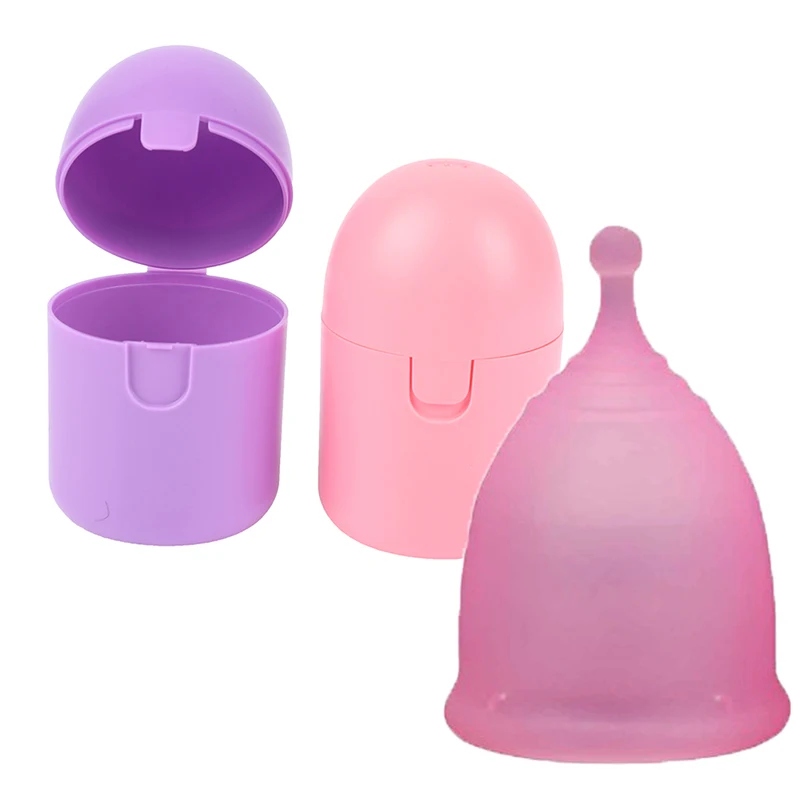 

Transparent Menstrual Cup Medical Silicone Leak-proof Lady Women Menstrual Period Cup with Storage Case Feminine Hygiene Product