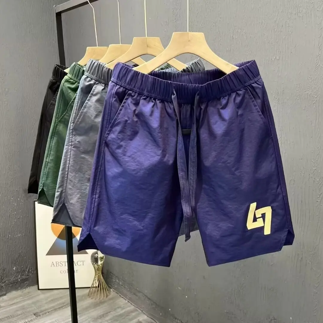 Summer Thin Ice Silk Casual Shorts Men's Breathable Straight-Leg Pants Plus Size Versatile Quick-Dry Fashionable Five-Minu