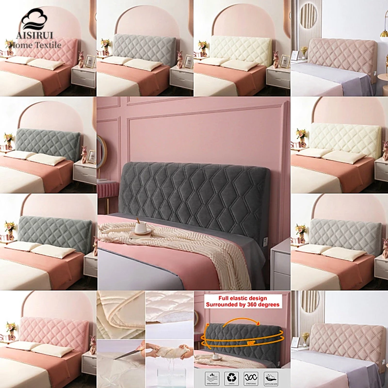 

1Pc Super Soft Velvet Quilted Headboard Cover All-inclusive Luxury Soft Thicken Short Plush Quilting Bed Head Cover High Quality