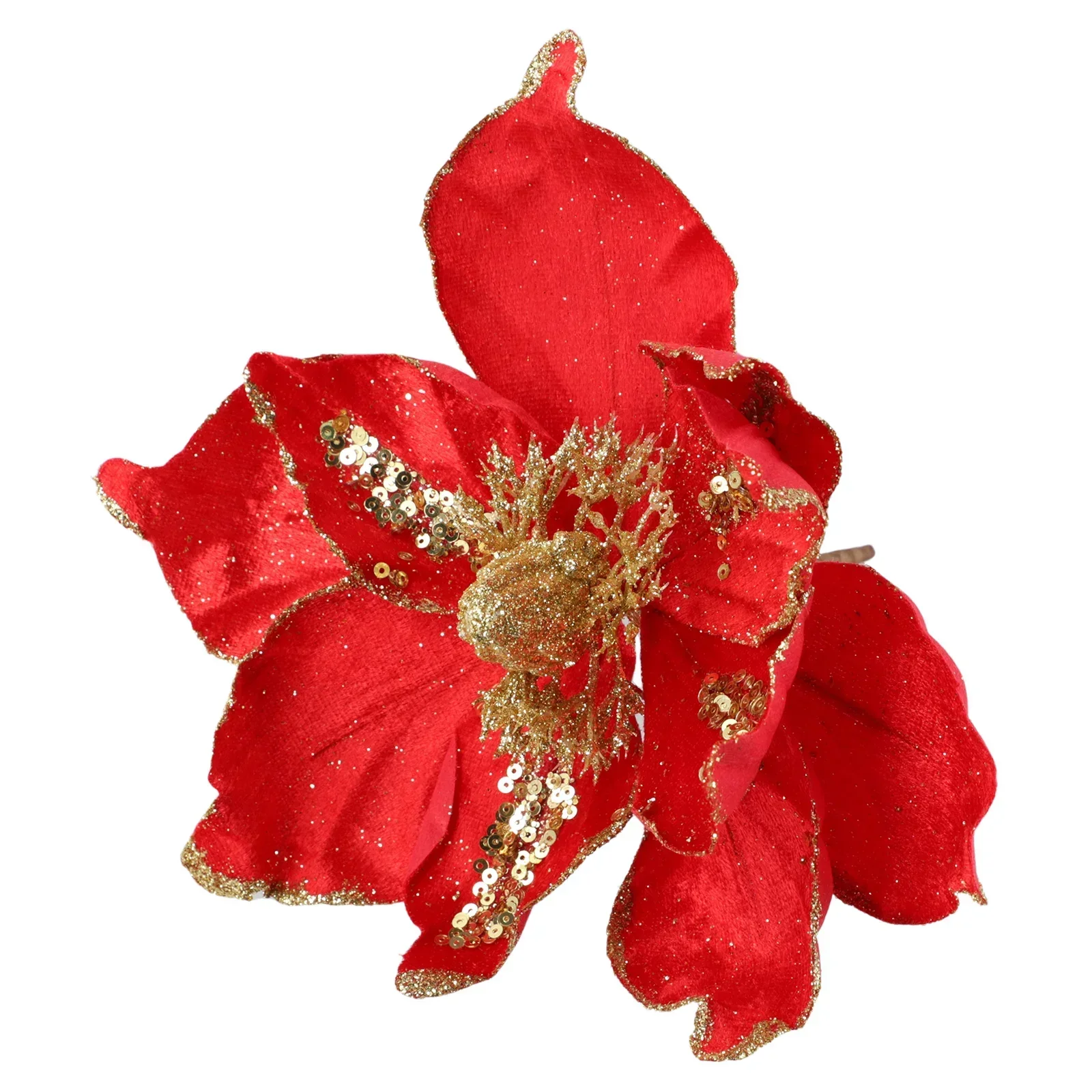1 шт. Блестящий Рождественский цветок искусственный пуансеттийный украшения для